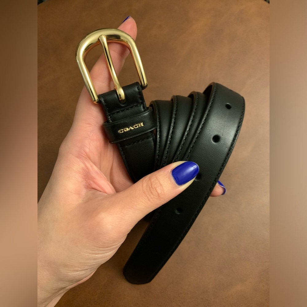 Coach Black Belt w/ Gold-Tone Buckle